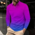 thumbnail image 2 of ZCFZJW Mens Casual Tie Dye Quarter Zip Polo Sweater Business Office Work Slim Big and Tall Regular Fit Casual Long Sleeve Stretch Lightweight Shirt Tops Hot Pink XXXXXL, 2 of 5