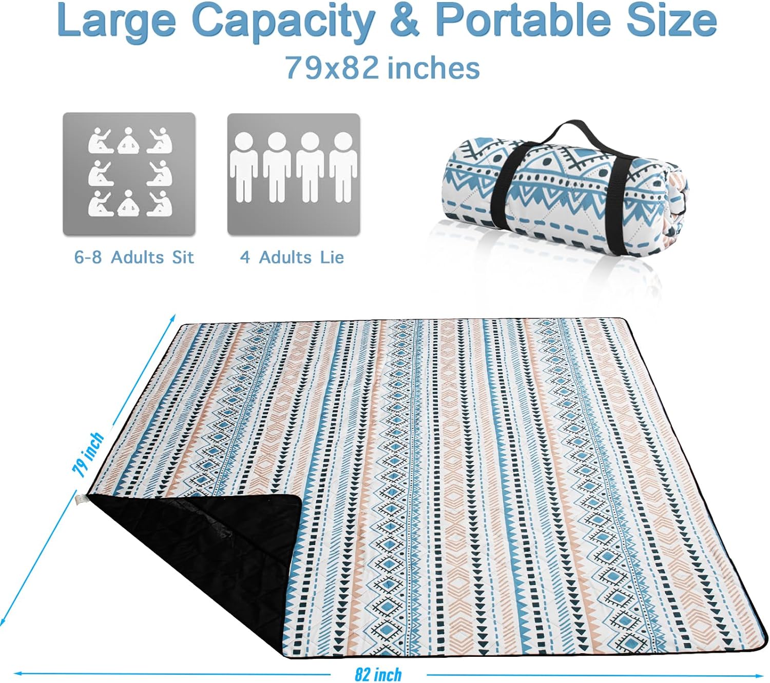 Britown Picnic Outdoor Blankets, Three Layer Waterproof Sandproof