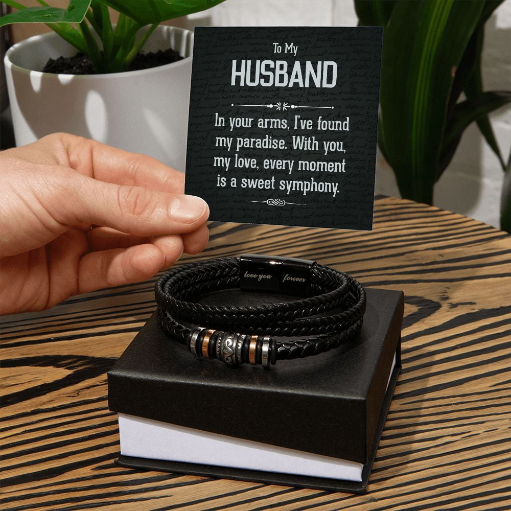 To My Husband In Your Arms Love You Forever Bracelet