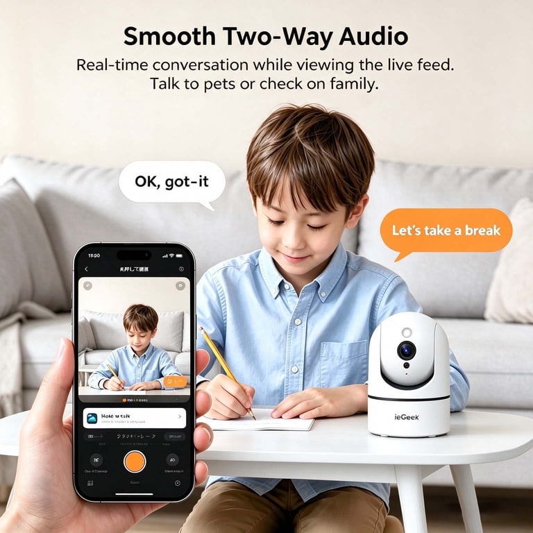ieGeek 2.5K WiFi Pet Camera with 360° Pan & Tilt photo 6