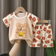 thumbnail image 2 of Gubotare Baby Boy Summer Outfit Set Baby Boy Summer Clothes T-shirt Shorts Set Infant Toddler Beach Outfits Size 7-8 (Red,7-8 Years), 2 of 3