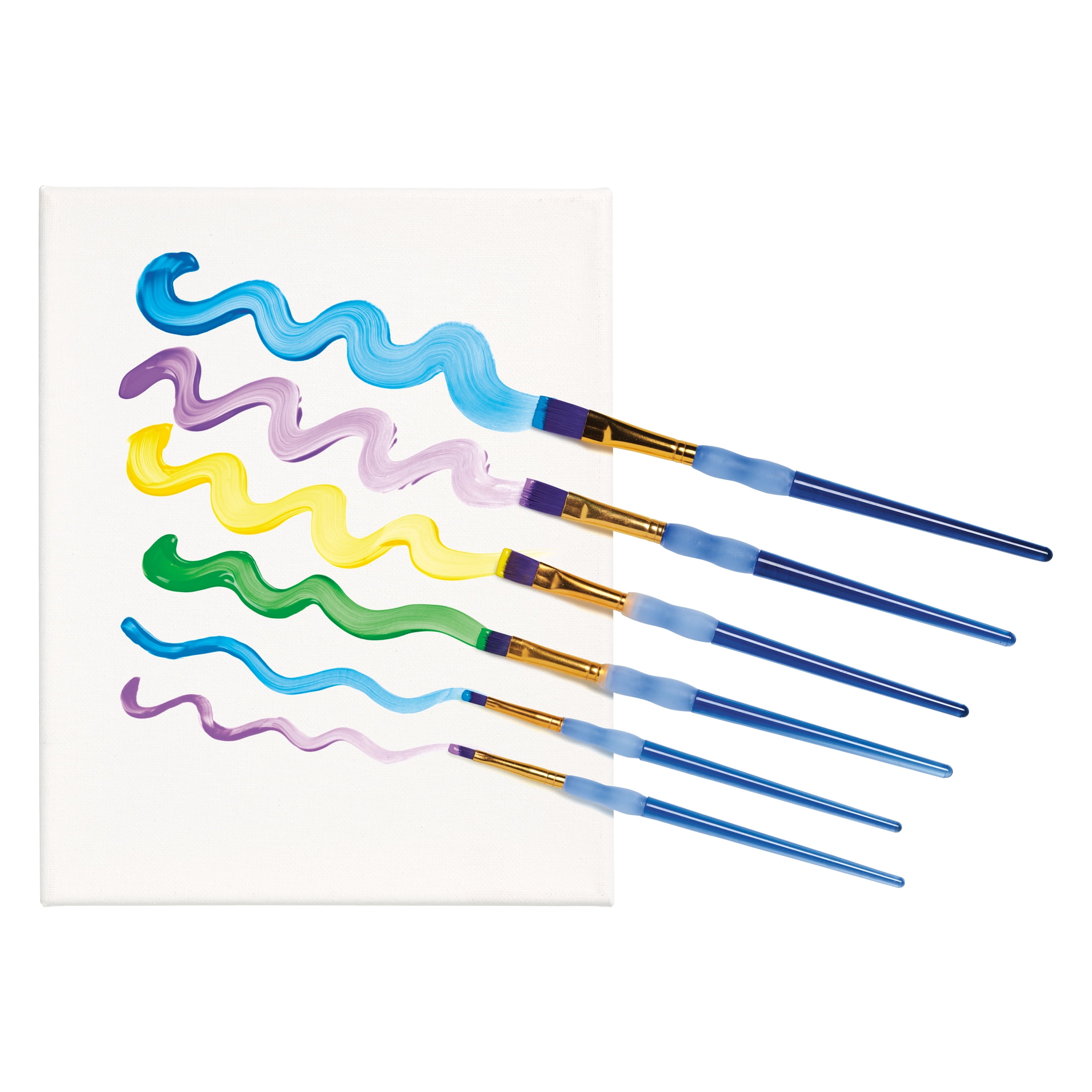 Hello Hobby Flat Synthetic Bristle Art Brushes (6 Pack), Age Group 3+