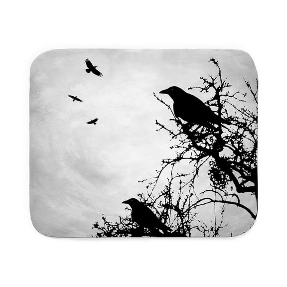 CafePress - Design 43 Crow Silhoue - Sherpa Fleece Throw Blanket 60" x 50"