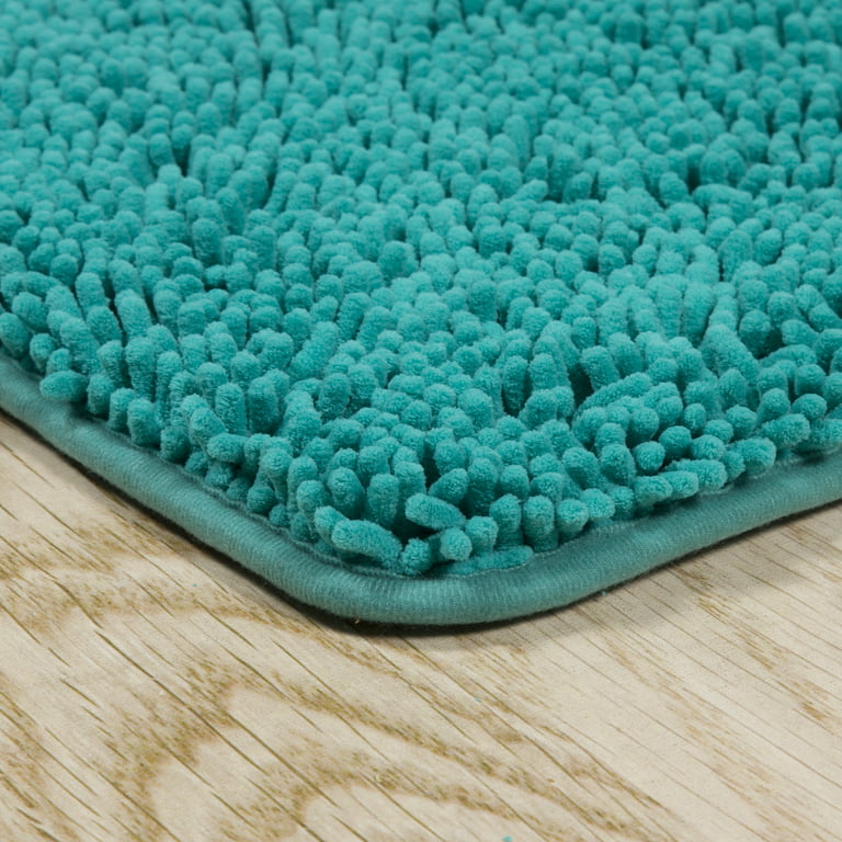Lavish Home 2-Piece Memory Foam Bath Mat Set with Non-Slip Base (Orange) 