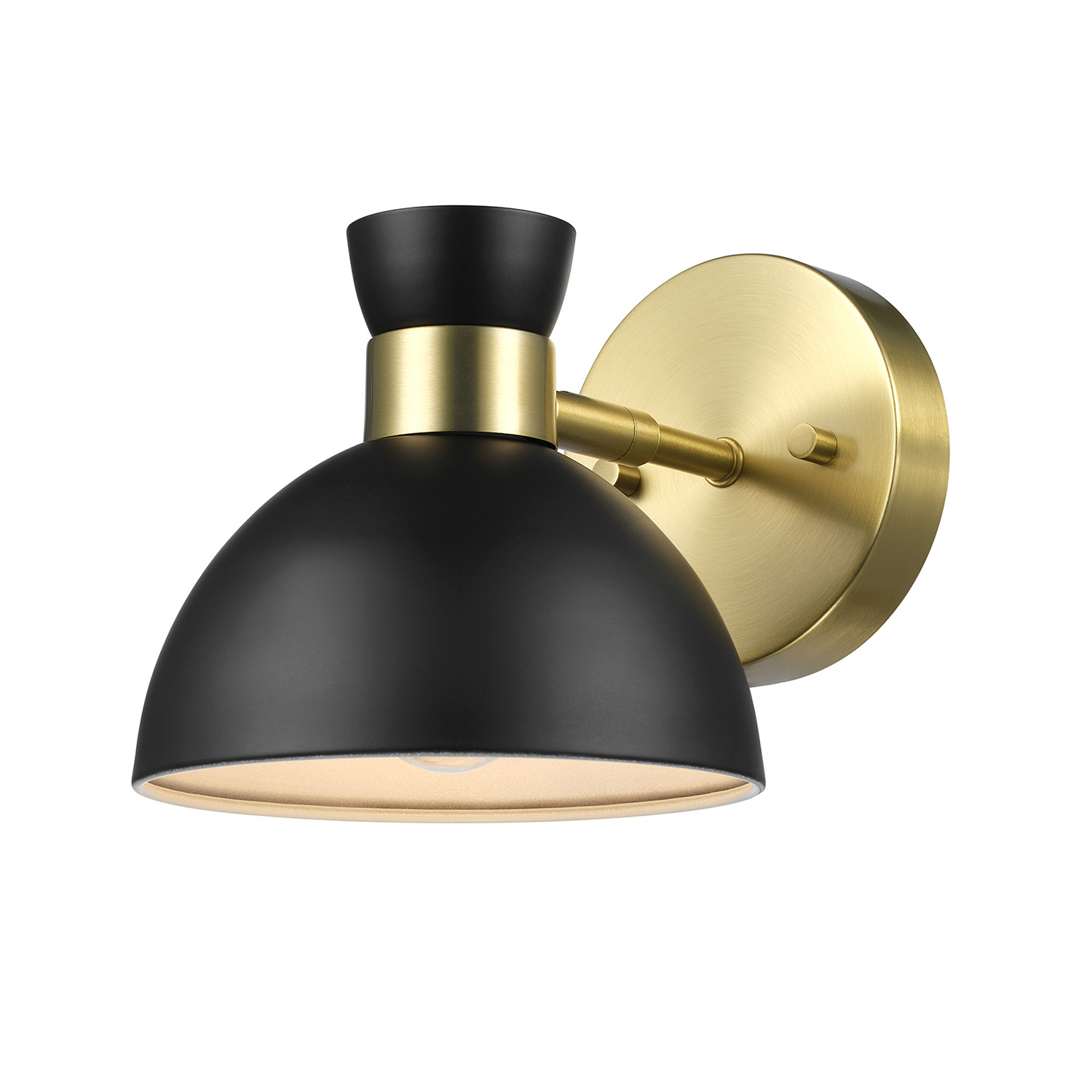Globe Electric 1-Light Matte Brass Plug-in or Hardwire Indoor Wall Sconce with Pivoting Shade