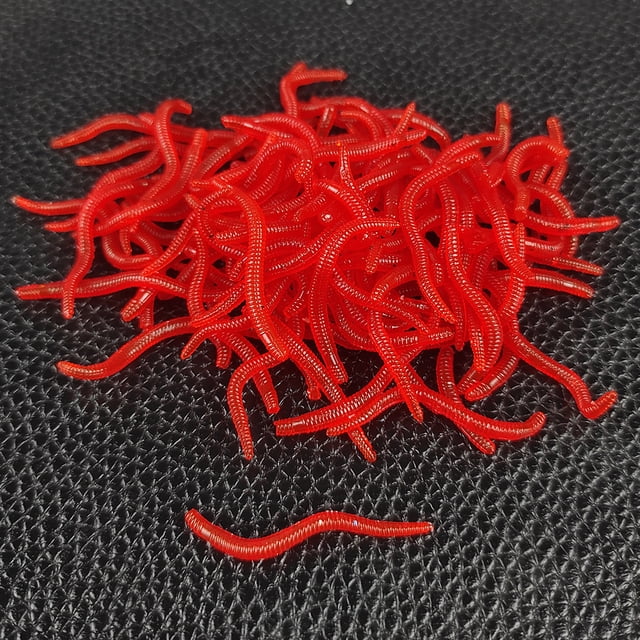 Lombriz roja lombriz de tierra más cebo falso de pez simulación Luya Soft Bait cebo luminoso lombriz de tierra pequeña