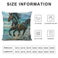 thumbnail image 5 of Horse Pillow Cases Decorative Black Horses Running on The Beach Throw Pillow Covers  Cotton Linen Cushion Cover for Valentine's Day Men Women Sky Blue Black, 5 of 5