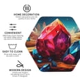 thumbnail image 3 of Disketp Colorful Stone World Funny Coasters,4 Pcs Leather Coasters with Holder, Perfect Housewarming Hostess Gifts,Protect Furniture from Water Marks Scratch and Damage-Hexagon, 3 of 6