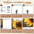 thumbnail image 5 of Wallpaper Yellow sunflower sunset light Close up Sunflower close Peel and Stick Wall Murals 100"H x 144"W Removable PVC Wall Paper Self-Adhesive Wall Paintings Art Decor for Bedroom Living Room, 5 of 7