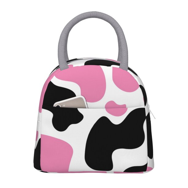 Fotbe Cow Spots Bolsa de Almuerzo con Estampado, Lonchera Aislada, Contenedor de Comida Reutilizable Tipo Cooler a Prueba de Fugas