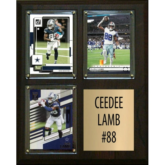 CeeDee Lamb 3 Card Plaque Donruss Fleer Topps 2023 2024 Cowboys
