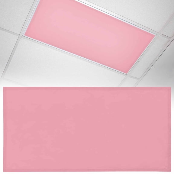Ceiling Light Cover for Classroom, Pink Magnetic Fluorescent Light Covers Filter for School,Office, 2X4 FT, Pack of 1, Solid Color