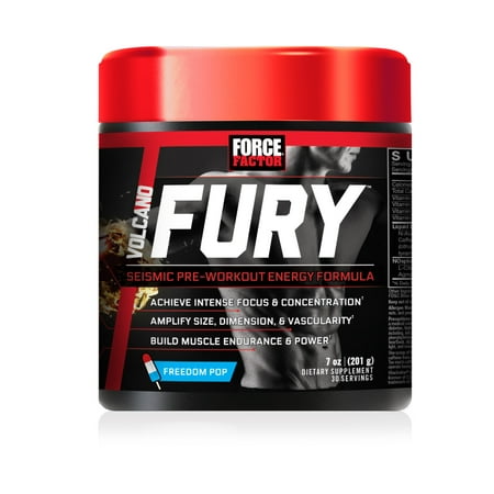 Force Factor VolcaNO Fury, Pre-Workout Powder, Freedom Pop, 30 Servings