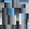 thumbnail image 7 of Emma + Oliver 5x7 Modern Cubist Olefin Accent Rug in Gradient Shades of Black, Gray and Blue with Natural Jute Backing, 7 of 7