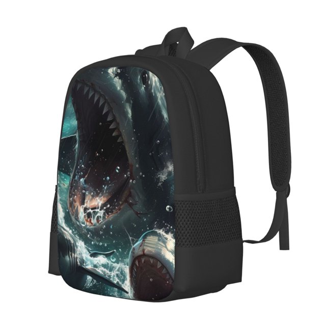 Balery Wave Ocean Animal Shark Mochila para hombre y mujer - Tela Oxford 600D resistente - Gran capacidad, resistente al agua, ideal para la escuela, viajes y senderismo