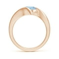 thumbnail image 2 of Angara Natural 1.12 Ct. Aquamarine Solitaire Ring in 14K Rose Gold for Women (Ring Size: 9.5), 2 of 11