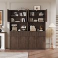 thumbnail image 7 of Huisuilinss Fluted Pantry Cabinet,Kitchen Pantry Cabinet,70" Tall Pantry Storage Cabinet With Countertop,Kitchen Hutch Cabinet With Doors And Drawer,Freestanding Cupboard For Dining Room Living Room, 7 of 7