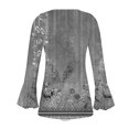 thumbnail image 4 of JINMGG Clearance Womens Tops,Women's Fashion Casual Round Neck Long Sleeved Button Print Top Blouse,Gray M, 4 of 5