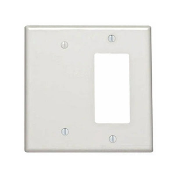 Leviton P1426W 2Gang 1Blank Decora/GFCI Device Combination Wallplate