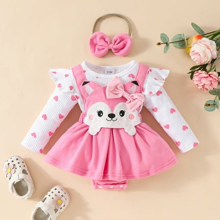 

NASIQXB Leotard Lavender Girls Baby Girl First Birthday Long Sleeve Bodysuit Toddler Girls Long Sleeve Cartoon Print Suspenders Romper Bodysuits Bow Tie Leotard Kids Ballet Short Sleeve