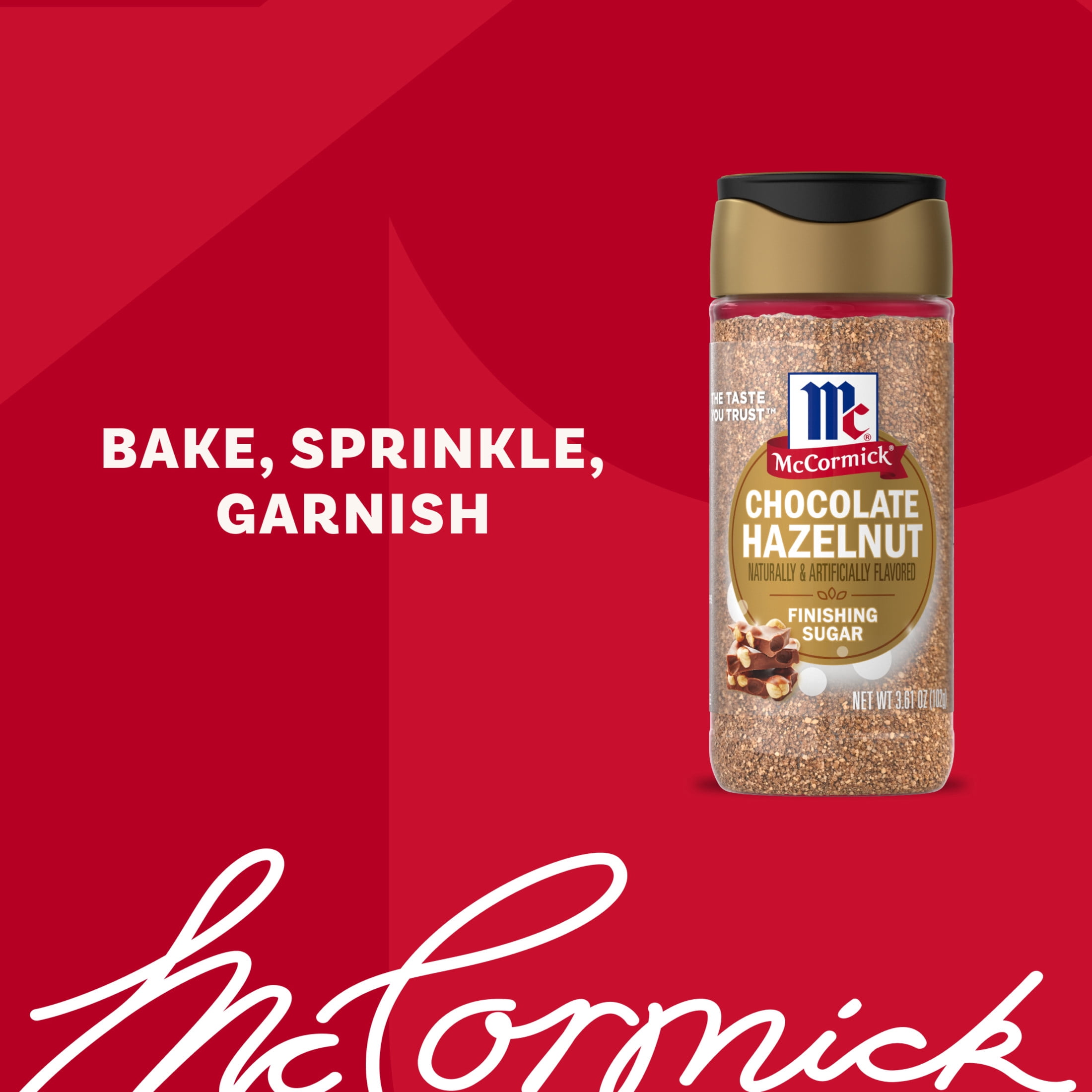 (3 pack) McCormick Chocolate Hazelnut Finishing Sugar, 3.61 oz Bottle