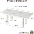 thumbnail image 3 of Veanerwood 55"- 78" Extendable Rectangle Dining Room Table for 6-10 Person,Modern Kitchen Table with 4 Sturdy Wooden Legs,Perfect for Small Space, White, 3 of 9
