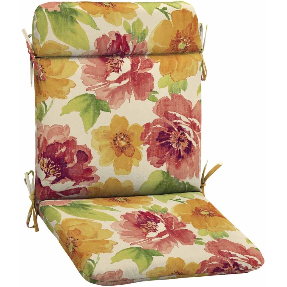 Mainstays Outdoor Patio Mid Back Chair Cushion, Multiple Patterns