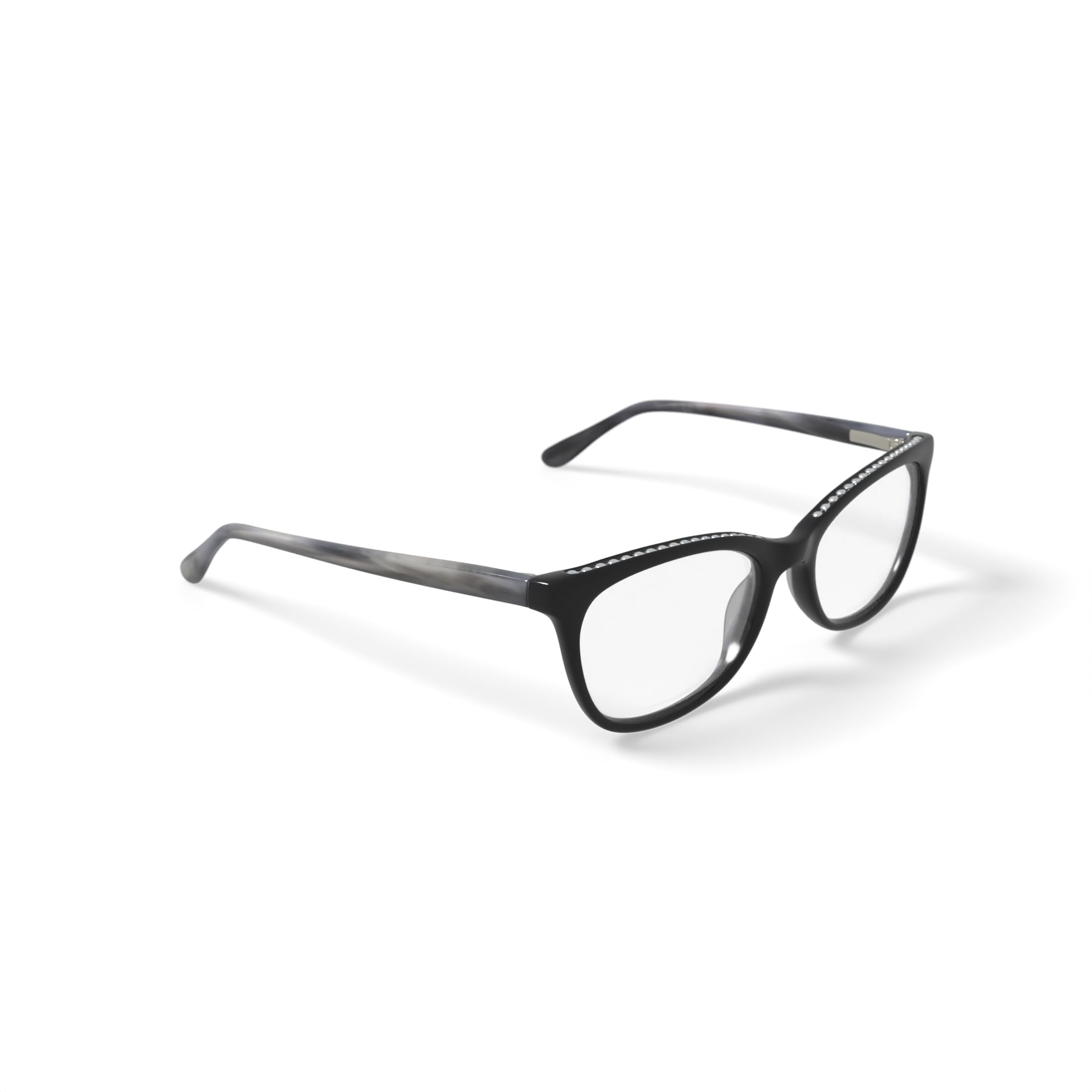 Walmart Women's XSLA17S-01 Rectangular Prescription Eyeglasses with Case, Black