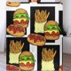thumbnail image 1 of Manta para sofá de 50 x 60 pulgadas, suave y acogedora manta de franela polar con diseño de hamburguesas de comida rápida, personalizada, ligera, cálida y difusa, para cama, sofá y silla, 1 of 7