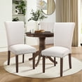 thumbnail image 6 of MALOL Set of 4 Fabric Dining Chairs with Nailhead Detail and Wooden Legs, Upholstered Side Chairs for Kitchen and Dining Room – Beige, 6 of 12