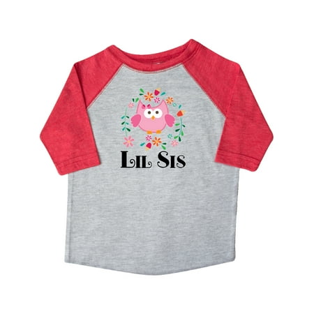 

Inktastic Lil Sis Girls Owl Sister Announcement Gift Toddler Toddler Girl T-Shirt