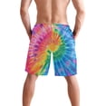 thumbnail image 2 of ALAZA Men's Swim Trunks Blue Tie Dye Beach Shorts with Pockets S, 2 of 6