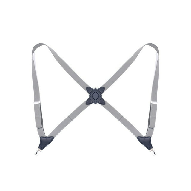 Minnieouse Hombres Mujeres Brace Moda coreana Fácil de combinar Universal Elegante Color sólido Elástico Tirantes traseros con 2 clips Accesorios de disfraces Gris