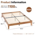 thumbnail image 2 of EDX Naturalista Classic Solid Wood Platform Bed, Sleek and Sturdy Minimalist Bed Frame, Queen, 2 of 8