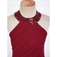 thumbnail image 6 of Eandarui Kids Halter Long Chiffon Flower Girl Dress for Teen Girls Pageant Party Gowns A Line Junior Burgundy 12, 6 of 7