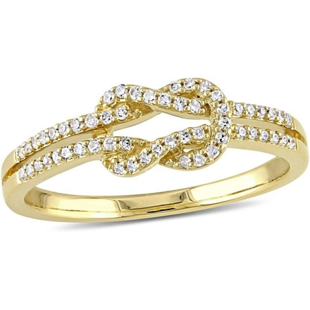 Miabella 1/6 Carat T.W. Diamond 14kt Yellow Gold Split Shank Design Ring