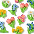thumbnail image 2 of 12Pcs 6 Styles Opaque Resin Decoden Cabochons Flower Jewelry Findings 26-27s, 2 of 5