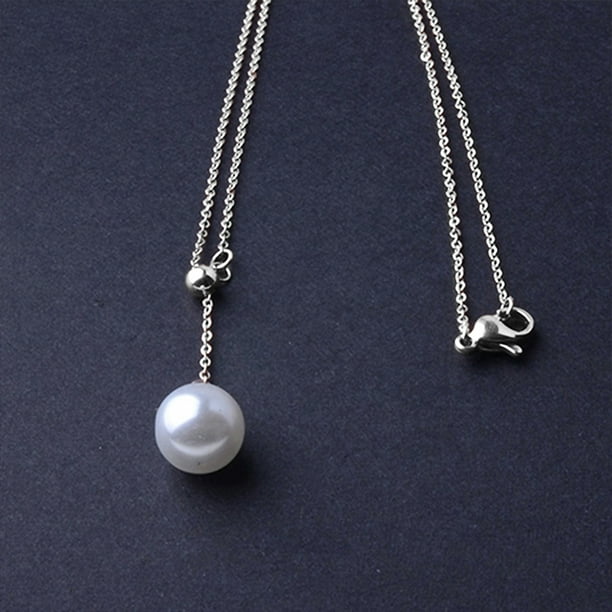 Single faux pearl necklace clearance
