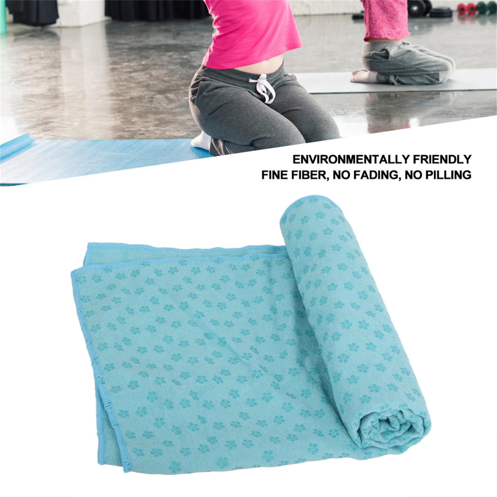 Yoga Mat Cover Anti-Slip Yoga Mat Blanket Non-slip 72.0 x 24.8in Skin-friendly Home for Office Sky Blue
