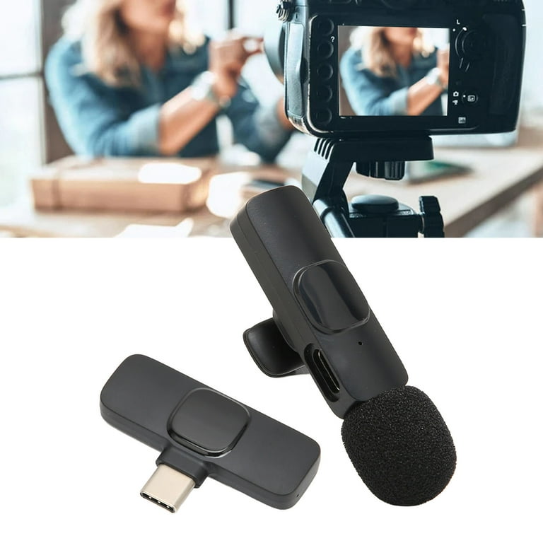 K9 USB C)Wireless Lavalier Lapel Microphone Mini Cordless Clip On Lavalier