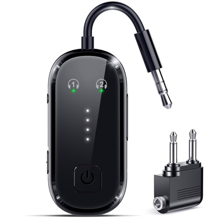 2026 Upgraded Pro Bluetooth 6.0 Transmitter Receiver|Bluetooth Adapter for TV/Airplane/Gym to Wireless Headphones/All Airpods,Dual Link & Low Latency,Wireless Adapter for Car/Home Stereo