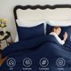 thumbnail image 4 of Juego de edredón CozyLux, color azul marino, tamaño king size, 3 piezas, 4 of 8