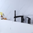 thumbnail image 2 of 360 Degree Rotatable Roman Waterfall Bathroom Bathtub Filler with Hand Shower, Elegant Deck Mounted Solid Brass Tub Faucet, Matte Black(with cUPC Certificated), 2 of 5