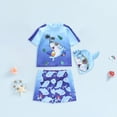 thumbnail image 2 of Akiihool Bathing Suit Boys Boys Rash Guard Swimsuits 2 Piece Swim Set Zipper Long Sleeve Bathing Suit with Swim Trunks (Blue,18-24 Months), 2 of 4