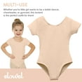 thumbnail image 7 of Elowel Toddler Leotard for Girls Basic Short Sleeves for Gymnastic Dance Ballet Nude Pink Size 4-6, 7 of 7