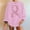 Pink, variant on Fayshow0 Breast Cancer Awareness Accessories Support T-Shirt for Women Women's Round Printed Loose Fitting Sweatshirts Long Sleeve Hoodless Sweatshirts Gray
