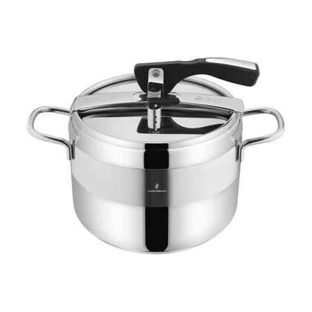 Sofram Stainless Steel Pressure Cooker 6.3 Qt (6 L) Steamer Cooker Stovetop Instant Cooking Pot Induction Safe, Silver Color