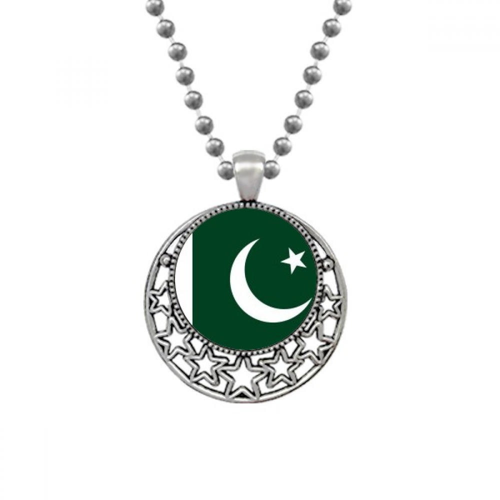 Pakistan National Flag Asia Country Necklaces Pendant Retro Moon Stars