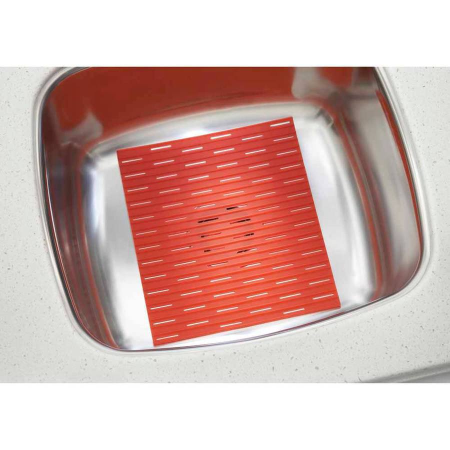 InterDesign Lineo Sink Mat, Regular, Red