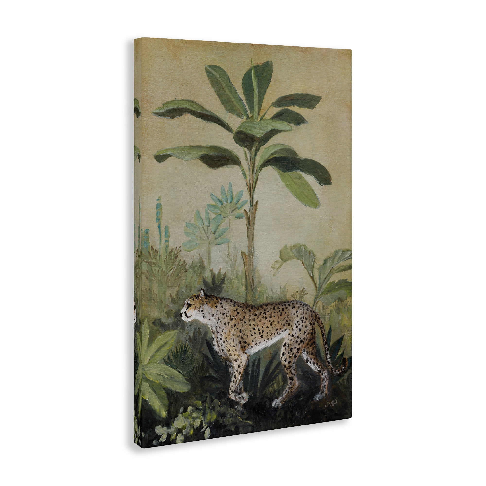 Stupell Industries King Of Jungle Leopard Landscape Painting Gallery Wrapped Canvas Art Print Wall Art, 30 x 45